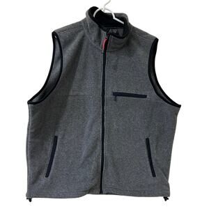 Eddie Bauer Vtg Mens Sz XL Tall Gray Fleece Full Zip Vest Gorpcore Outdoors 90s